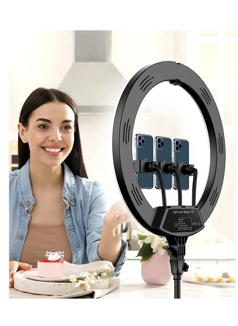 Generic - RL-18" LED Soft Ring Light with Remote Control, Adjustable Brightness, Non-Slip Design - Image 1
