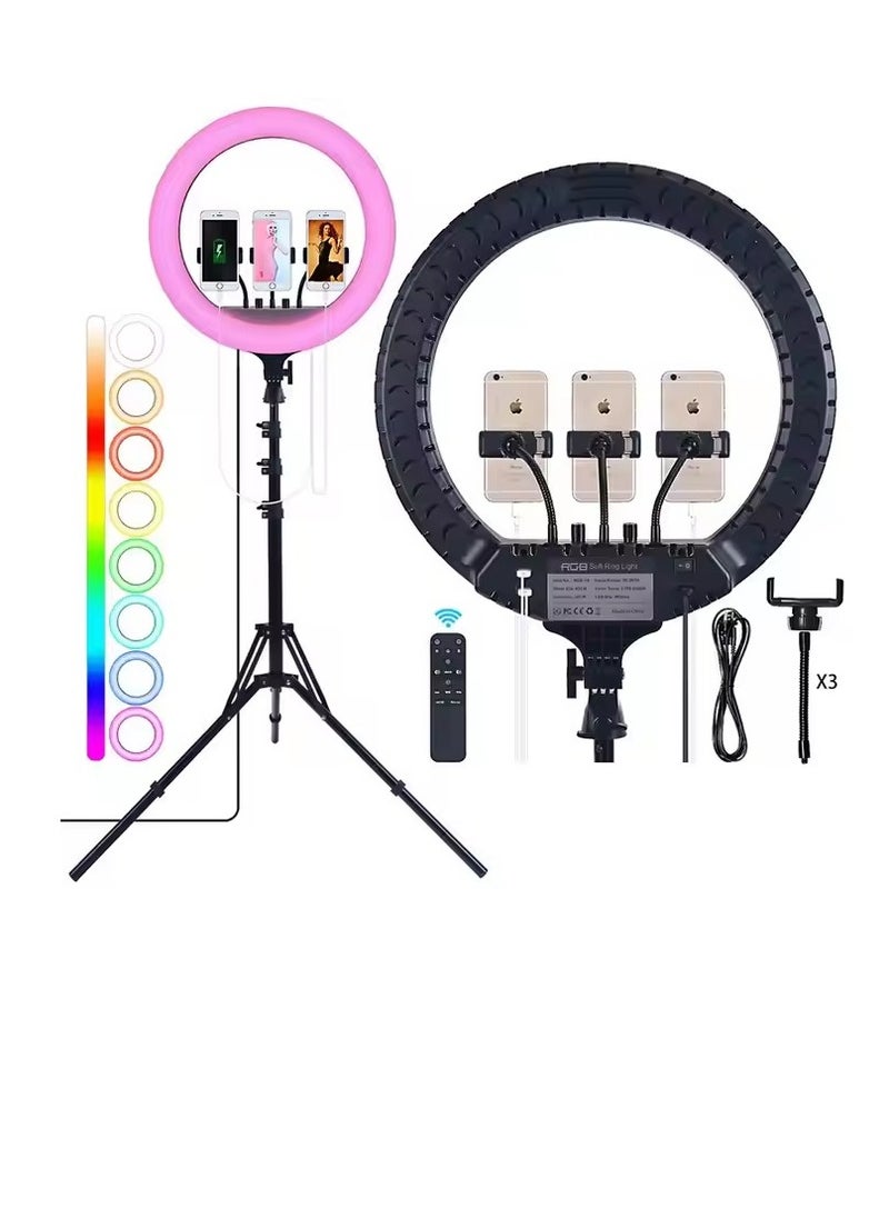 Generic - RL-18" LED Soft Ring Light with Remote Control, Adjustable Brightness, Non-Slip Design - Image 1