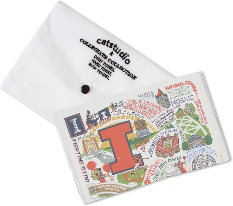 Catstudio Dish Towel, University of Illinois Fighting Illini Hand Towel - Collegiate Kitchen Towels for Illinois Fans for Students, Graduation, Parents and Alums - Image 2