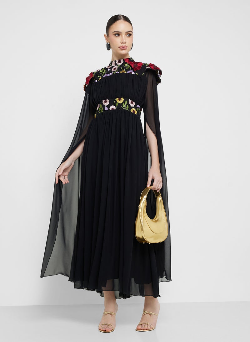 hayas closet Floral Embroidered Chiffon Dress  - Image 1