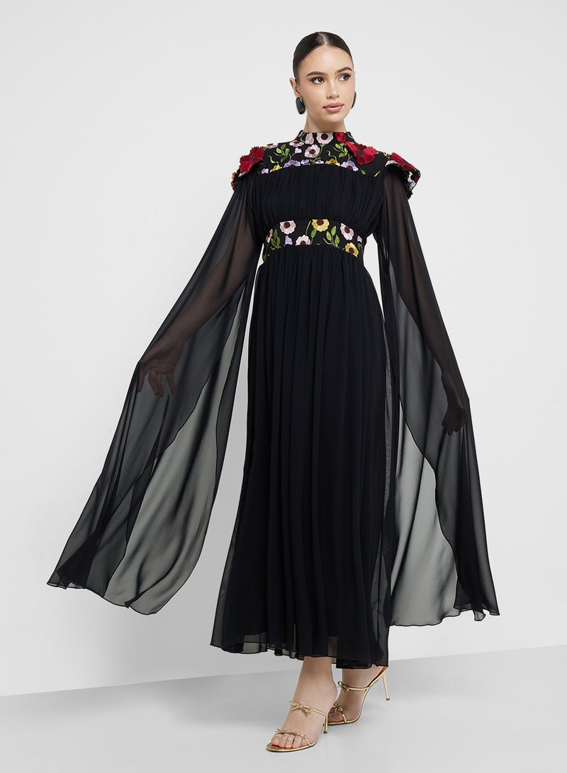 hayas closet Floral Embroidered Chiffon Dress  - Image 4