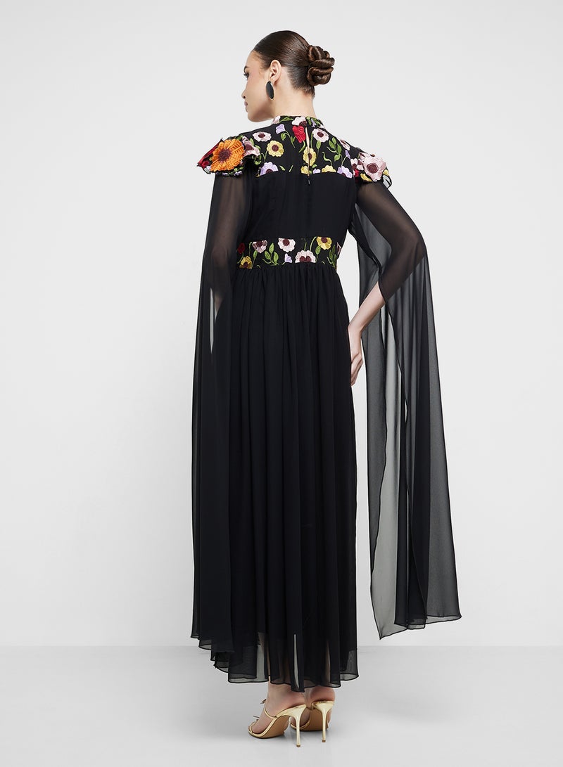 hayas closet Floral Embroidered Chiffon Dress  - Image 2