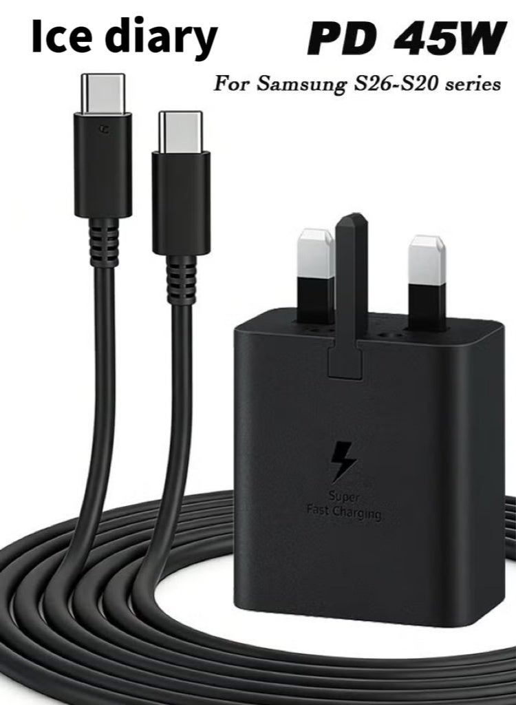 Ice diary Ice diary Fast Charger For Samsung Galaxy Charger Head With Charging Cable 45 Watts 45W Z2045F52C8C75F6C5CE2EZ