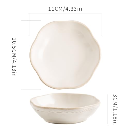 zerokyclan Ceramic Jewelry Tray Ring Holder Dish Floral Trinket Bowl for Women Girls Jewelry Organizer for Vanity Dresser Decor Wedding Birthday Gift for Her (white) - Image 2