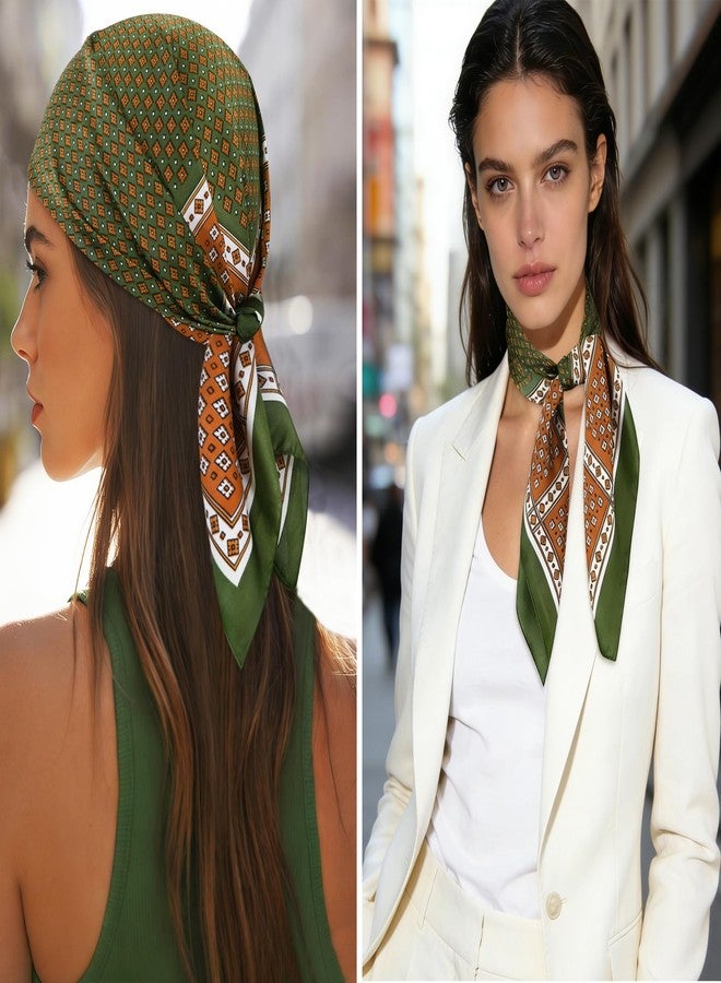 جيرينلي منديل رقبة رجالي من جيرينلي، 27 بوصة، مصنوع من الحرير، بتصميم كلاسيكي مستوحى من موسيقى الروك، مناسب لمهرجانات الموسيقى وإكسسوارات أسكوت (أخضر عسكري). - Image 5