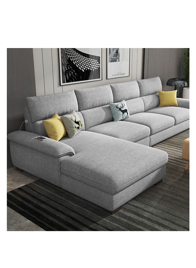 Ripple FURNITURE Overstuffed Multifunction Wooden Frame Furniture Sofa Living Room Set Ash L Shapegrey 360X180X90  - Image 1