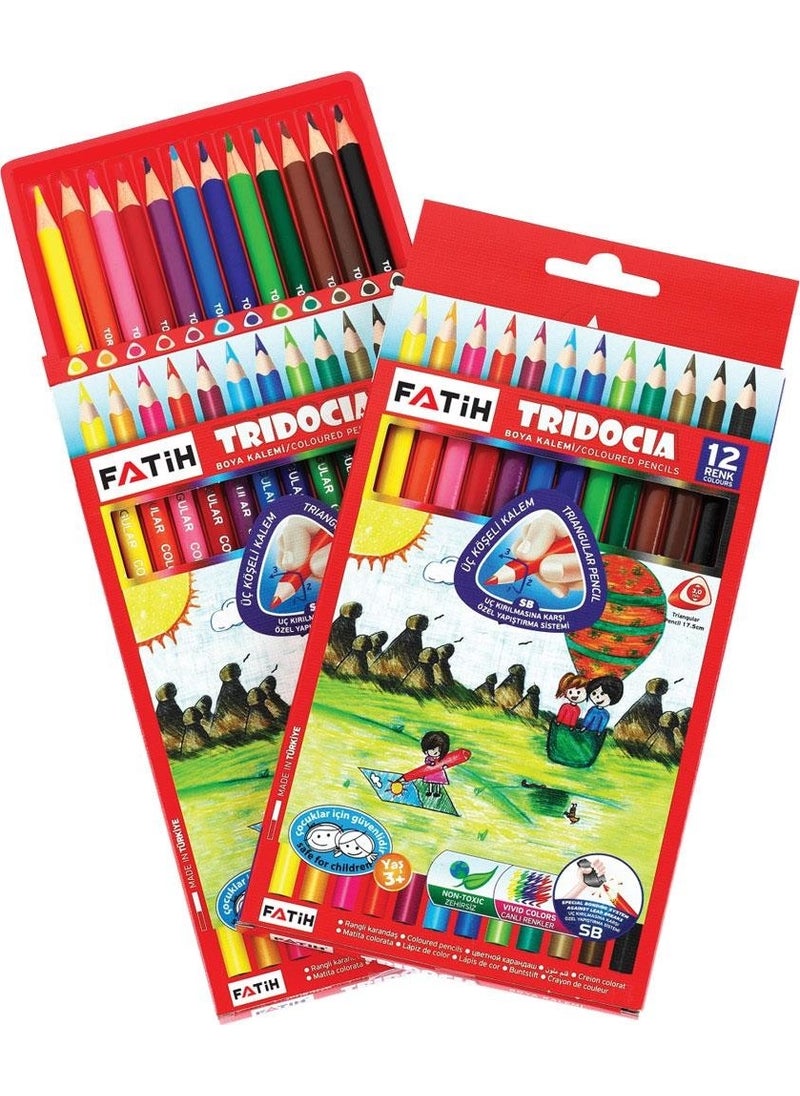 Fatih Tridocia Crayons 12 Colors Full Size 