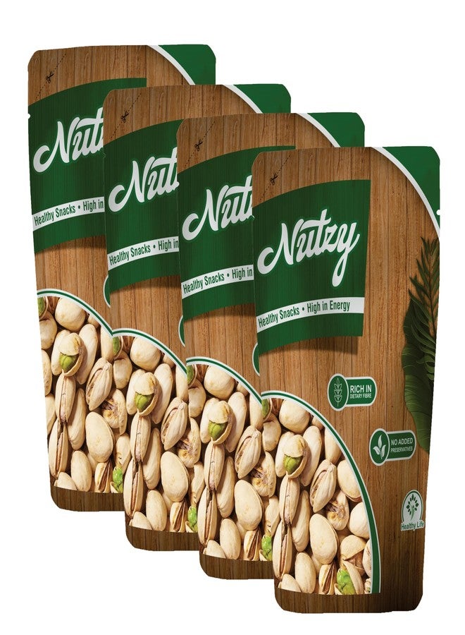 Nutzy Roasted and Salted Pistachios 800 Grams (200g X 4) - Tasty Crunchy Healthy Nut Snack | Pista Dry Fruit | Rich in Protein, Fiber & Antioxidants | Great for Kids During Study Time and Office Breaks | Vegan Friendly Pista | Low Calorie - Lightly salted Pistachios - Image 1