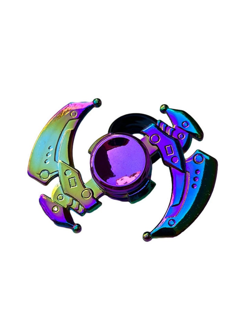 Two-Head Mechanical Pioneer Fidget Spinner To Reduce Stress And Anxiety, Finger Spinner Metal Focus Stainless Steel, Eliminate Boredom For Kids Adults, Birthday Gift (Rainbow Color) - Image 1