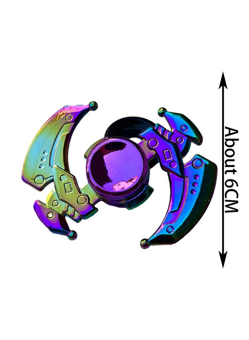 Two-Head Mechanical Pioneer Fidget Spinner To Reduce Stress And Anxiety, Finger Spinner Metal Focus Stainless Steel, Eliminate Boredom For Kids Adults, Birthday Gift (Rainbow Color) - Image 2