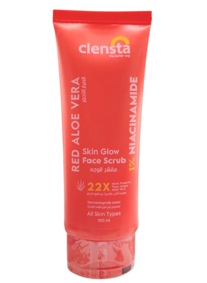 Clensta Red Aloe Vera Skin Glow Facial Scrub 100ml  - Image 1