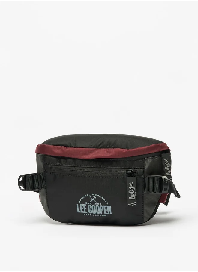 لي كوبر Men's Logo Print Waist Bag with Zip Closure