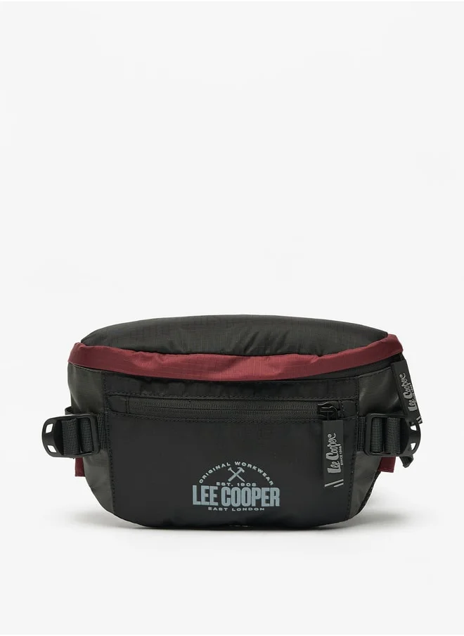 لي كوبر Men's Logo Print Waist Bag with Zip Closure