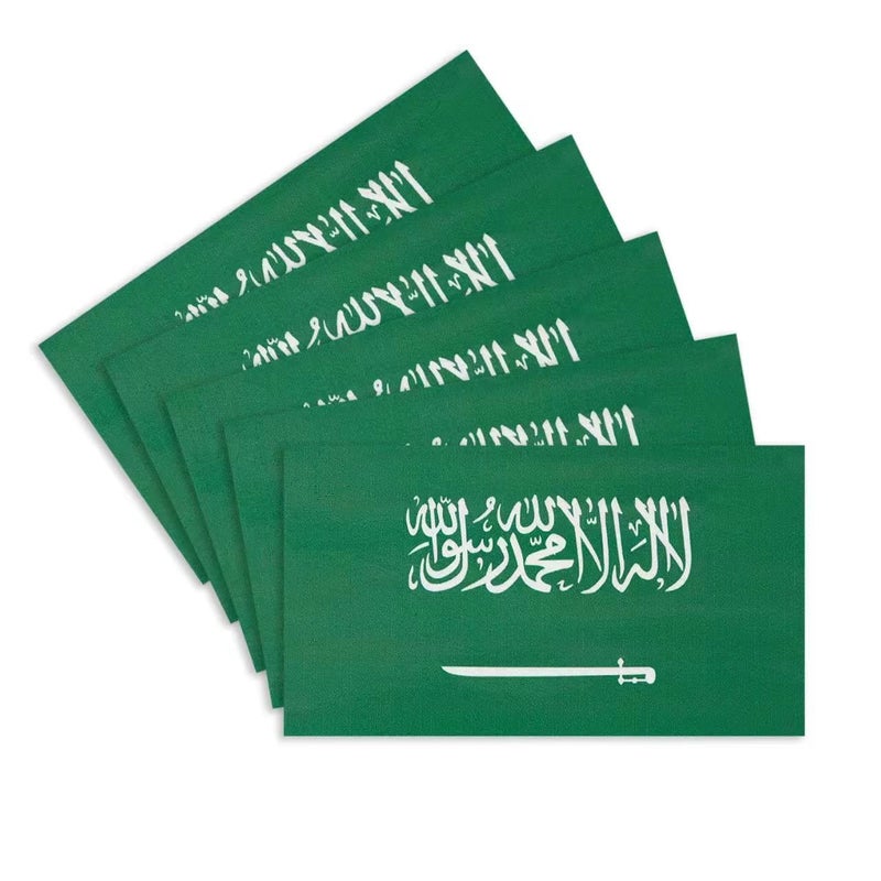 CANTENDO 5Pcs Saudi Arabia Flag Decal Sticker Saudi Arabian Flag Reflective Vinyl Car Stickers for Car Window Bumper Waterproof Sticker 25 x 45 Inch