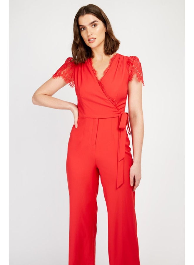 Little Mistress Trim Wrap Jumpsuit  - Image 2