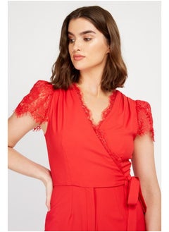 Little Mistress Trim Wrap Jumpsuit  - Image 3