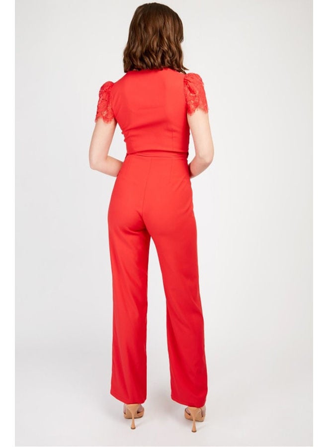 Little Mistress Trim Wrap Jumpsuit  - Image 4