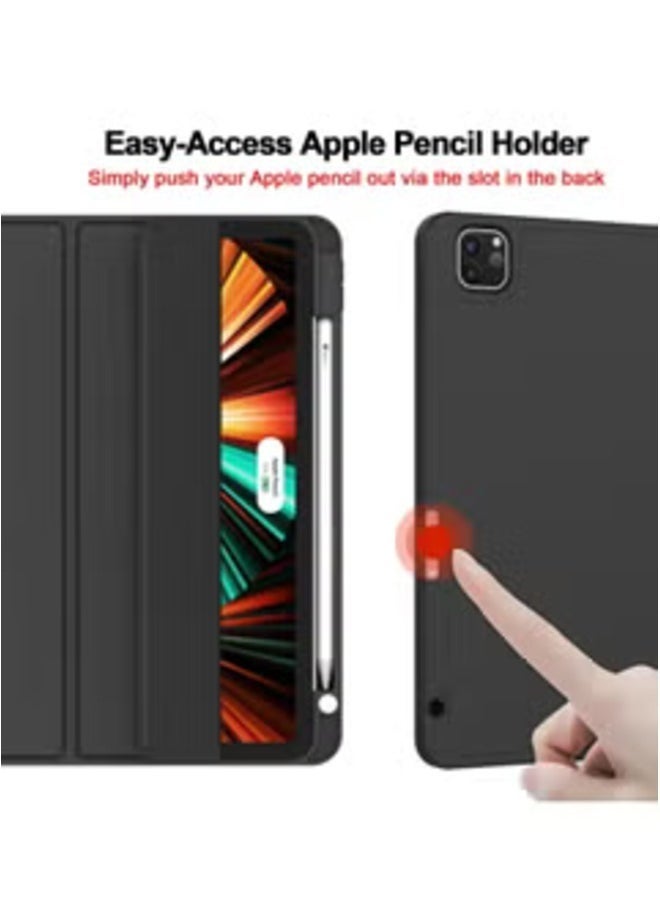 2024 iPad Air 13 Inch (M2) Case – Black Trifold Stand Smart Cover with Auto Wake, Pencil Holder, and Soft TPU Back - Image 5
