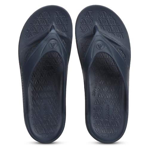 Aqualite AL-1251 Slippers for Men with Comfotable Sole Slip-On Flat Flip Flops, Sliders, Chappal & Comfortable Slipper for Men Navy - Image 1