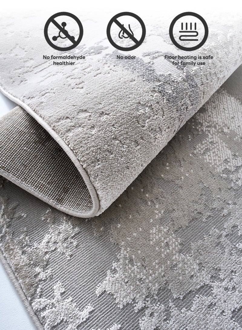 GOOTOY 3D Soft Carpet Living Room Waterproof Area Rug, Non-Slip Backing Washable Floor Mat, Anti-Fouling Large Rugs, Home Decoration Carpets  Neutral Gray Tone Dirt-Resistant 200*290CM - Image 5