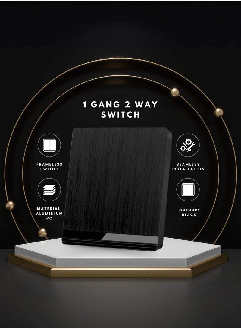 Vmax Modern Wall Switch Frameless 1 Gang 2 Way Control Premium Aluminium PC Slim Panel (WHITE, CHAMPAGNE GOLD, BLACK) - Image 3