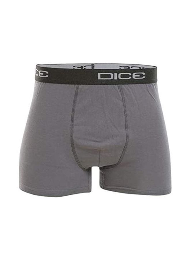 DICE Dice Charcoal Boxer for Men Solid 100% Cotton 