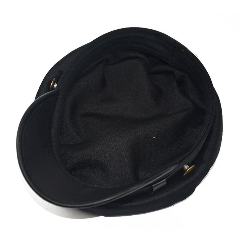 ASTOC Classic Chauffeur Hat for Men Women Unisex Captain Sailor Hat Newsboy Cap Costume Hats (US, Alpha, One Size, Black) - Image 1