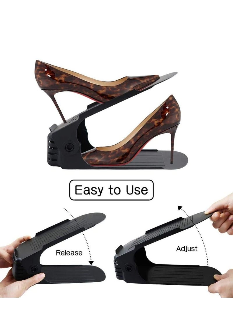 Cool Baby Set Of 9Pcs Black Shoe Slots Organizer Display Rack Space Saver Shoe Rack Holder  - Image 3