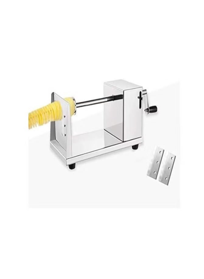 TIGER Stainless Steel Manual Spiral Potato Chips Slicer – Tornado Potato Chips Cutter, Vegetable Slicer for Kitchen, Lightweight & Versatile Spiralizer for Potatoes, Carrots, Zucchini – Easy to Use, Durable Design - Image 4