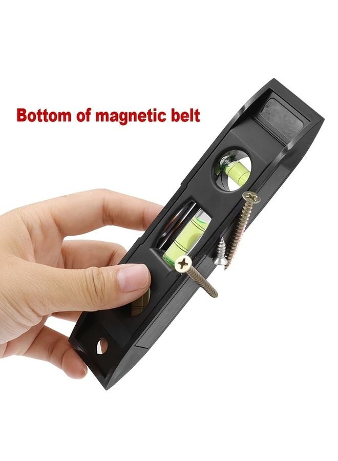 مستوى مغناطيسي صغير أسود - أداة محمولة لصيانة المنزل وتركيب الأجهزة - Image 1