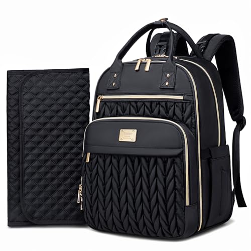 Tealari Diaper Bag Backpack,Stylish Baby Diaper Bag,Waterproof Travel Diaper Backpacks Baby Bags with Changing Pad,Stroller Straps,Insulated Pockets (Black) - Image 1