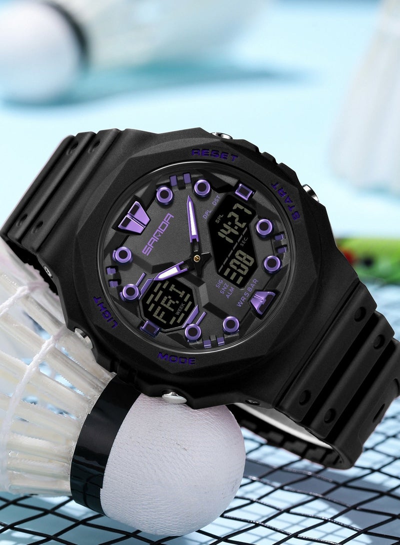 SANDA 6200 Fashion Trend Electronic Watch Multi functional Alarm Clock Waterproof Cool Male and Female Student Watches - Image 1