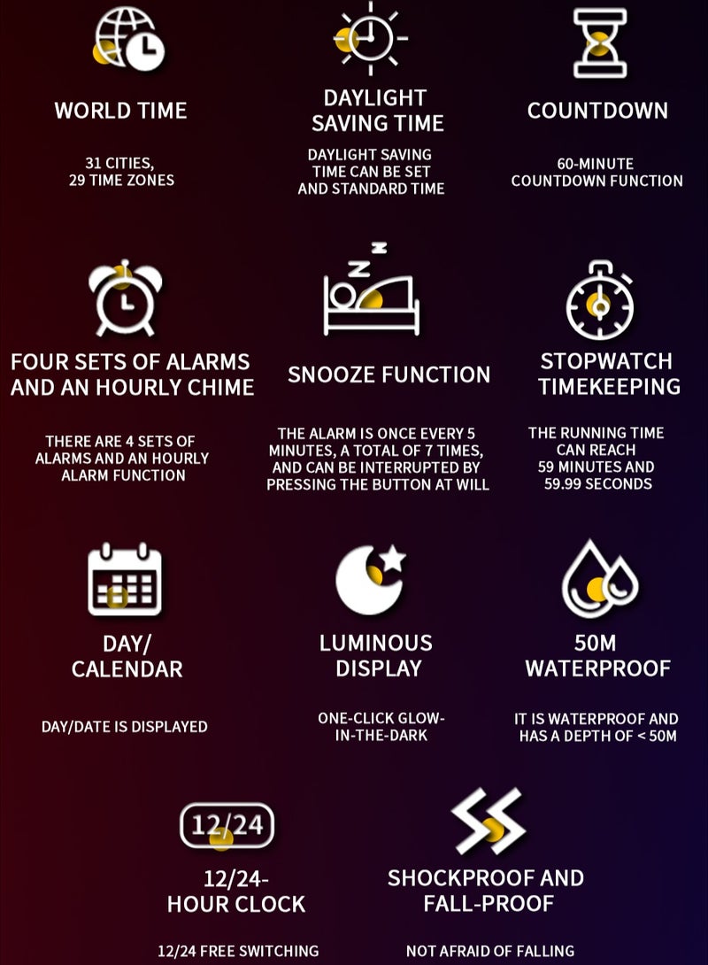 SANDA 6200 Fashion Trend Electronic Watch Multi functional Alarm Clock Waterproof Cool Male and Female Student Watches - Image 3