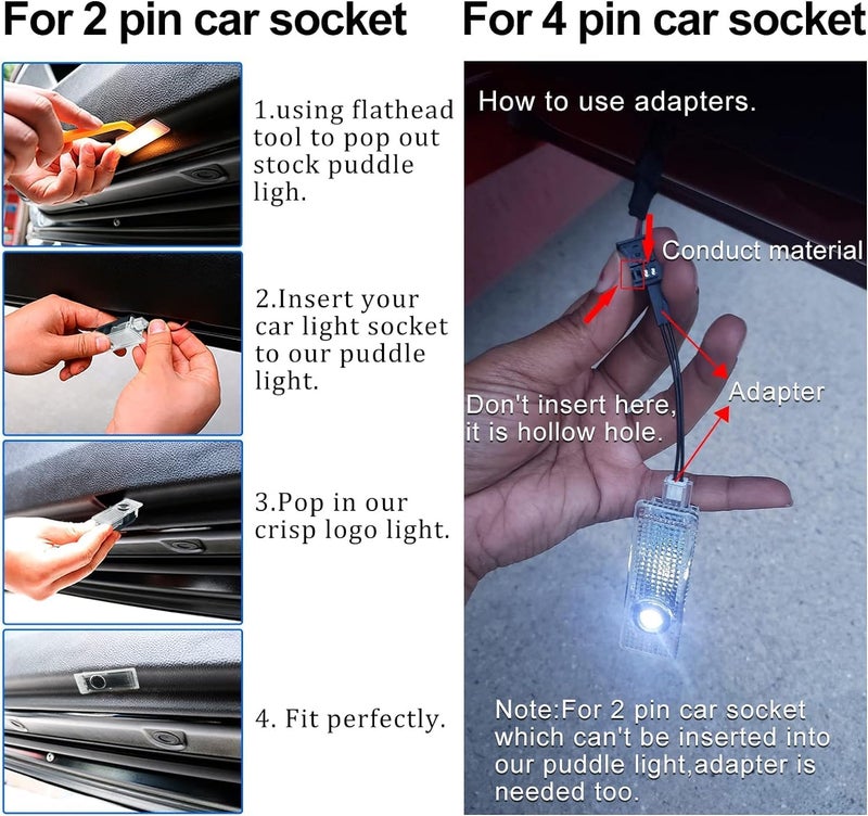 4PCS Car Door Lights Compatible with BMW 1 2 3 4 5 6 7 Series X1 X2 X3 X4 X5 X6 X7 Accessories - Image 4