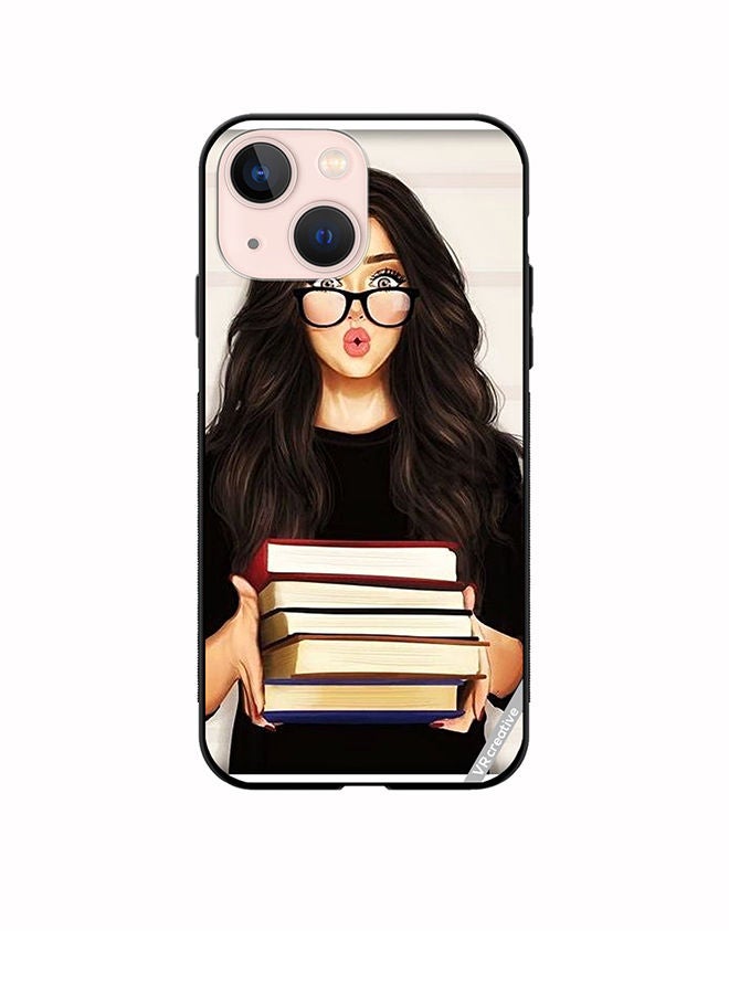 VR CREATIVE Protective Case Cover For Apple iPhone 14 Girl With Books Shocked Design Multicolour - Image 1