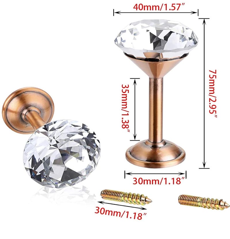 UNIQUELLA UNIQUELLA Crystal Curtain Hold Back 2 Pcs Clear Crystal Curtain Tieback Holder Wall Mounted Tassel Curtain Tieback Decorative Drapery Hold Back with Screws Rose Gold - Image 3