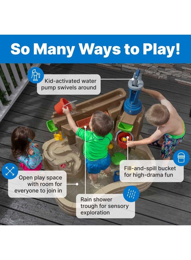 Step2 Pump & Splash Discovery Pond Plastic Paddling Pool for Kids | Garden Water Toy with 10 Piece Accessory Set - Image 4