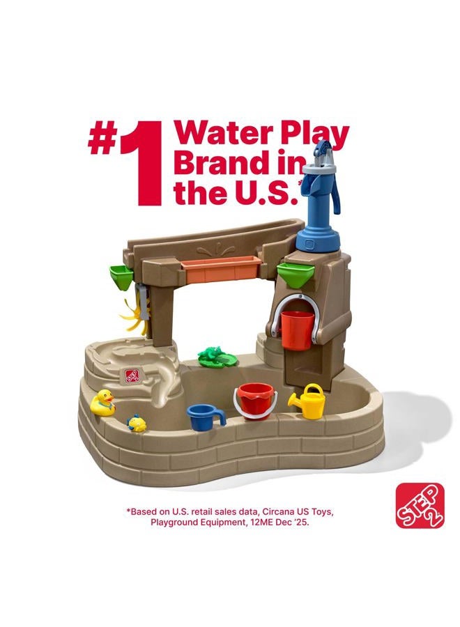Step2 Pump & Splash Discovery Pond Plastic Paddling Pool for Kids | Garden Water Toy with 10 Piece Accessory Set - Image 3