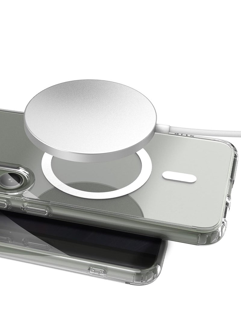 Wtech - Magnetic Case Slim Transparent Flexible TPU Shockproof Magsafe Back Phone Case For Samsung Galaxy S23 FE 5G 2023 Clear - Image 1