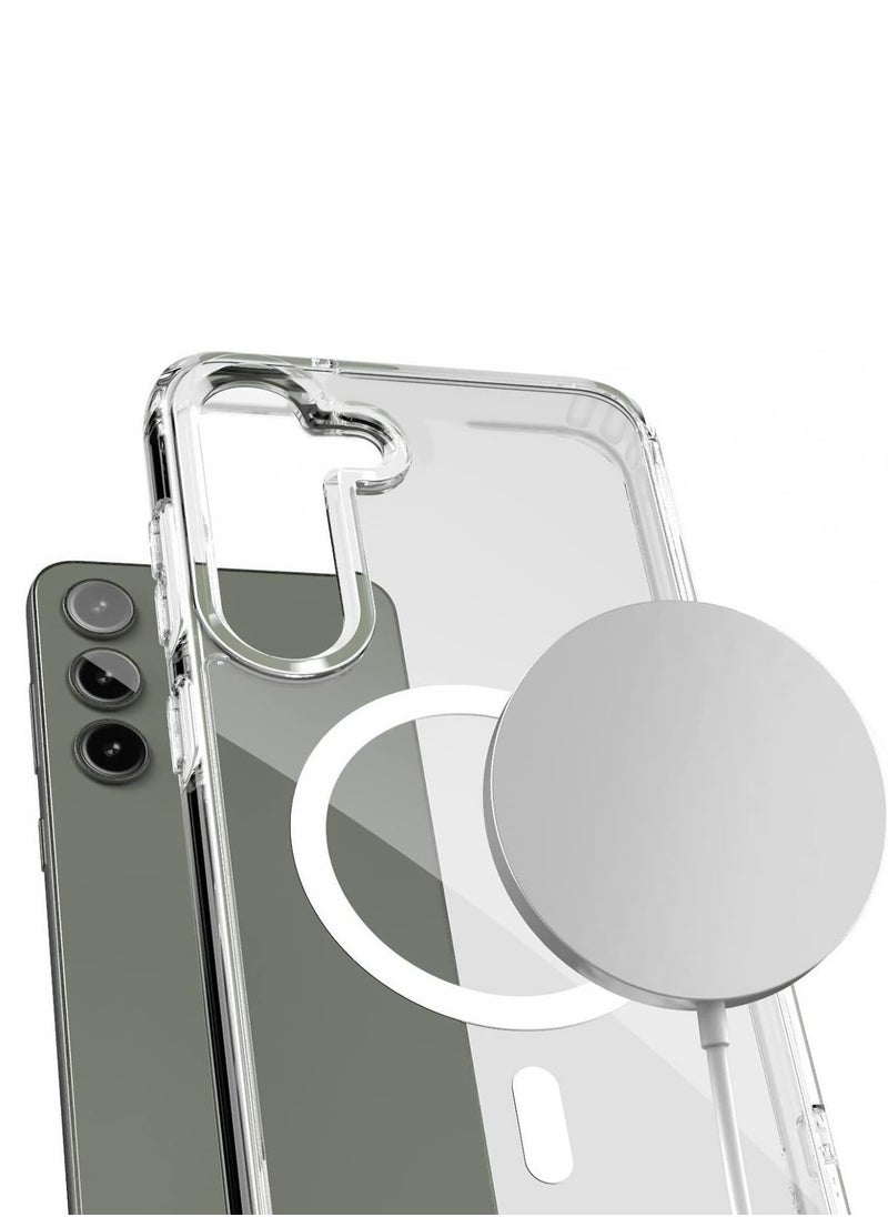 Wtech - Magnetic Case Slim Transparent Flexible TPU Shockproof Magsafe Back Phone Case For Samsung Galaxy S23 FE 5G 2023 Clear - Image 1