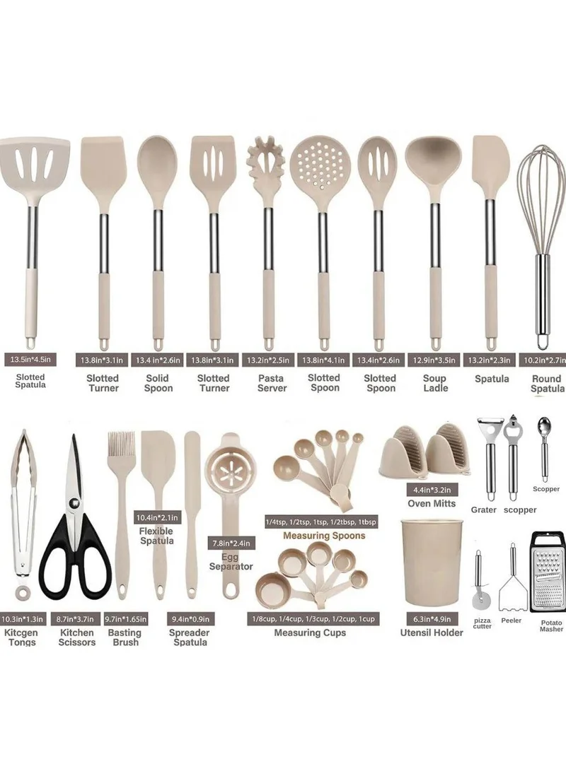 Quesera  Silicone cooking utensil set with stainless steel handle  | Best Price UAE