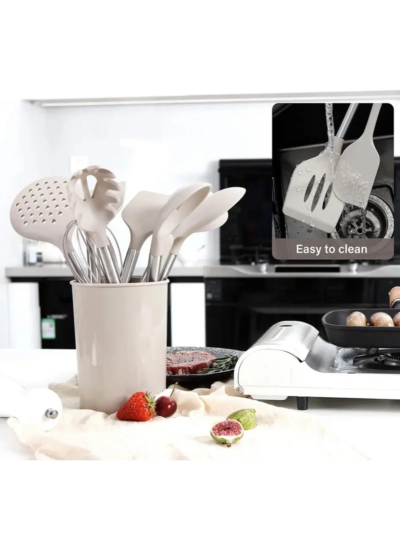 Quesera  Silicone cooking utensil set with stainless steel handle  | Best Price UAE