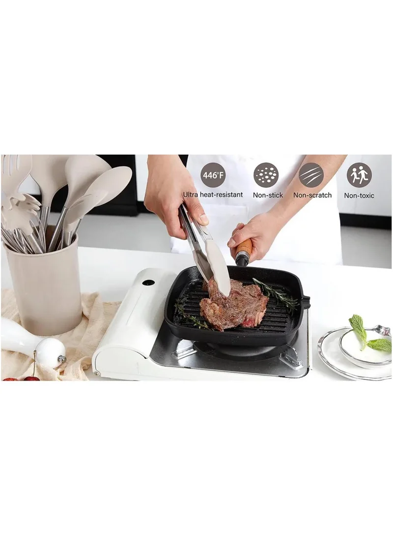 Quesera  Silicone cooking utensil set with stainless steel handle  | Best Price UAE