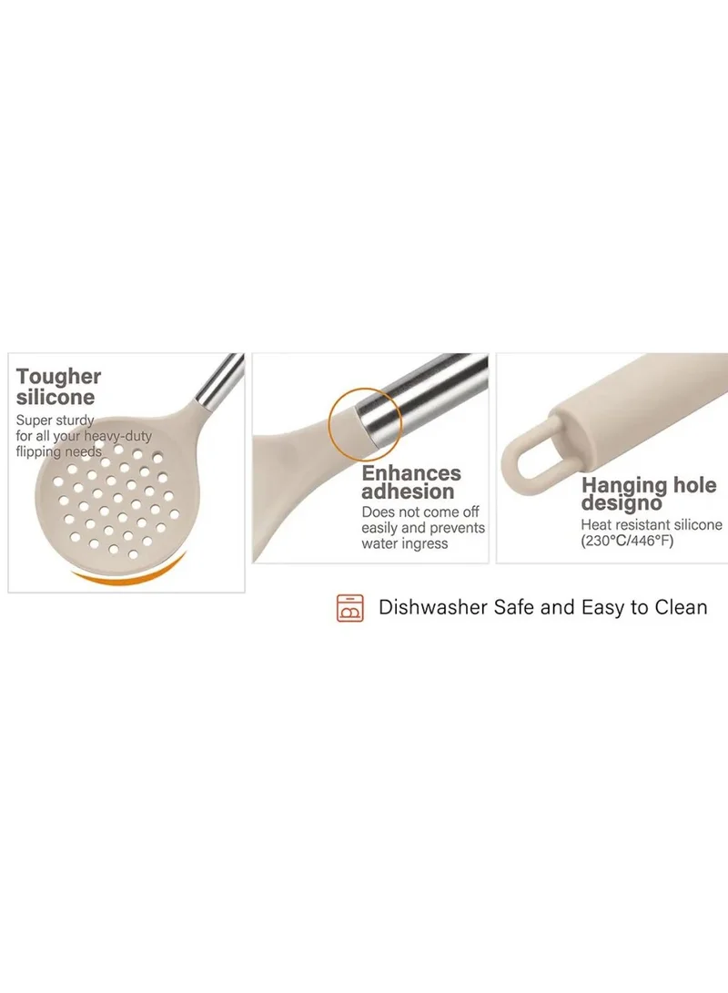 Quesera  Silicone cooking utensil set with stainless steel handle  | Best Price UAE
