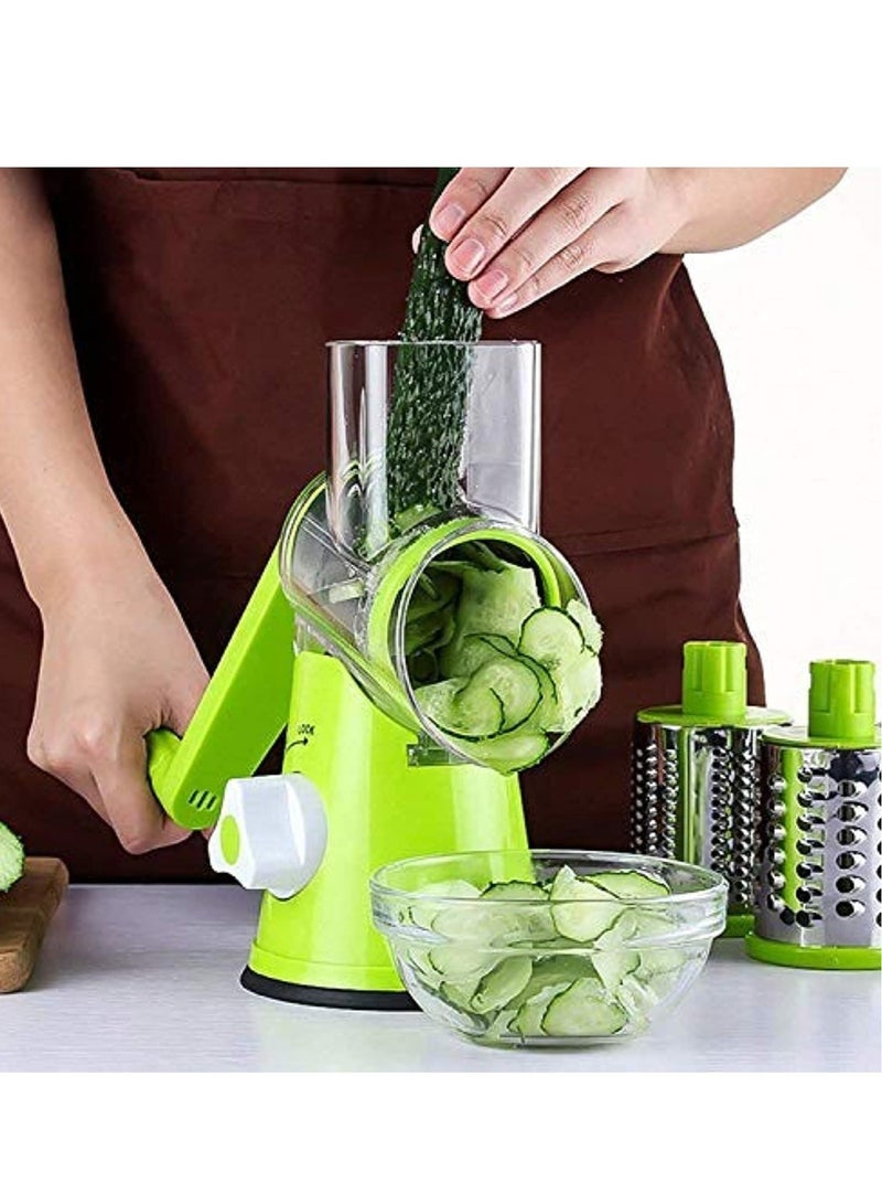 ELTRAZONE 4 Pcs Vegetable Slicer 3 In 1 Handheld Spiral Rotary Drum Slicer For Vegetable Fruit Cheese Nut - Image 1