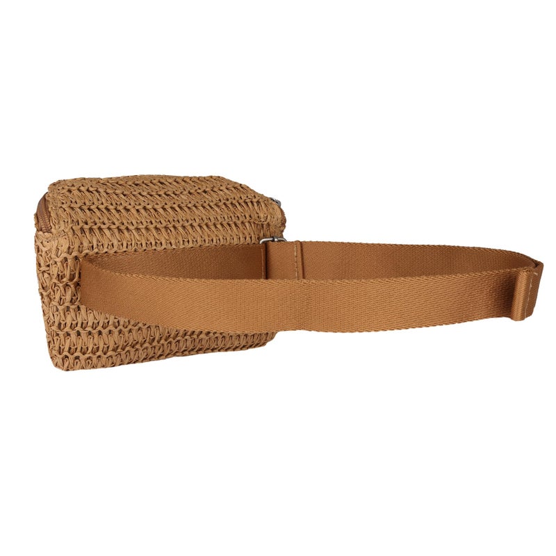 Roxy Women's Sling Bag | Crochet | Woven | Fanny Pack | Waist Bag | Travel | Beach | Vacation | Natural, Natural - Image 3