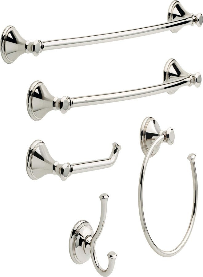 Delta Cassidy (1-Pack) Towel Hooks Polished Nickel Double Bathroom J Hooks Wall Mounted for Robes & Towels Hand Towel Hook Holder Kitchen, Bathroom Accessories 79735-PN - Image 2