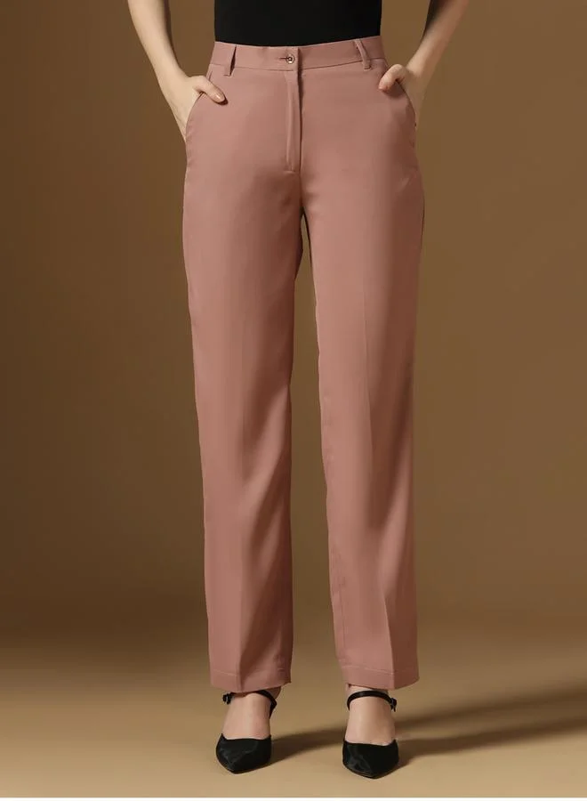 Take Two Pink Straight Fit Trousers