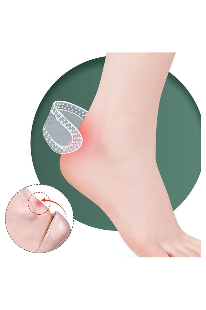 2 Pairs Heel Pads for Shoe Too Big Women, Clear Silicone Heel Protector Insoles for High Heels, Stop Heel Slip and Blister - Image 3