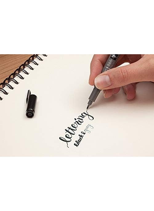 Tombow Tombow Fudenosuke Fude Brush Pen Hard GCD111 x5 Set with Original Sticky Notes  Great for Calligraphy Art Drawings Illustration Manga  - Image 4